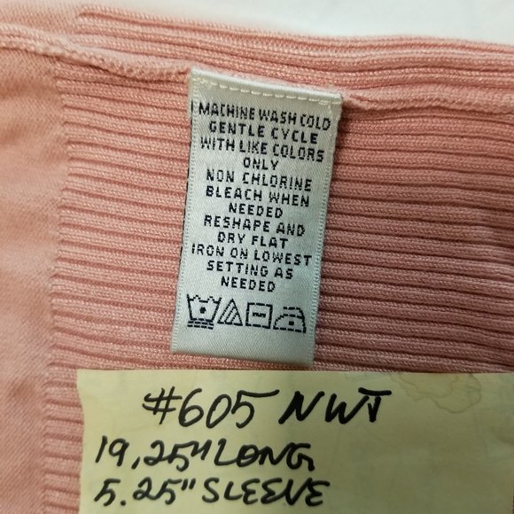 605 NWT Rena Rowan PS Pink Stretch Knit Top $52 - Picture 9 of 9